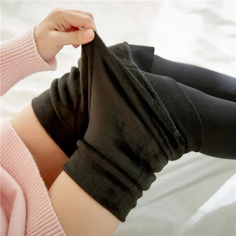 Women Thermal Stockings Winter Warm Elastic Slim Fleece Tights Pantyhose Thicken Plush High Waist Leggings Stocking Pants