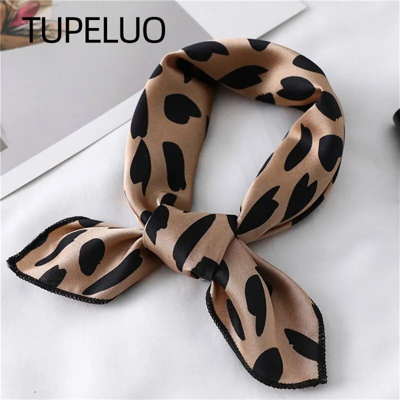 Women Small Satin Silk Scarf Square Print Wrap Foulard Femal Handkerchief Bandana Neck Hair Skinny Tie Scarves Shawls