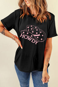 Black Cowboy Hat HOWDY Graphic T Shirt