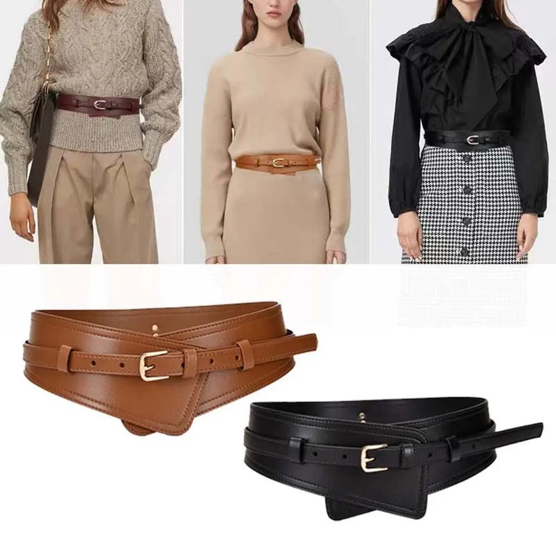 Girls Slimming Sweater Overcoat Belts For Women PU Leather Apparel Accessories Waistband Wide Belts Cummerbunds Waist Belt