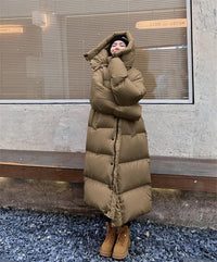 Warm Winter Pink Hooded Long Women Parkas Chaqueta Thick Cotton Padded Windproof Parcas Overcoat Casual Loose Snow Wear Jaquetas