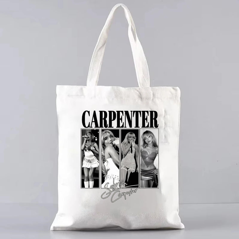 Vintage Sabrina Carpenter 2024 Tour tote bag Women's concert fashion portable shoulder bag Sabrina Carpenter fan Gift tote bag