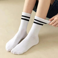 6/12 Pairs Women Mid Socks Solid Color Breathable Comfortable In Autumn Winter Sweat Absorbing High-Quality Casual Socks Sports