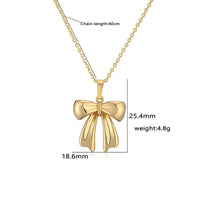 HECHENG, High Quality INS Style Gold Plated Bow Pendant Necklaces for Women Pearl Pendant Jewelry