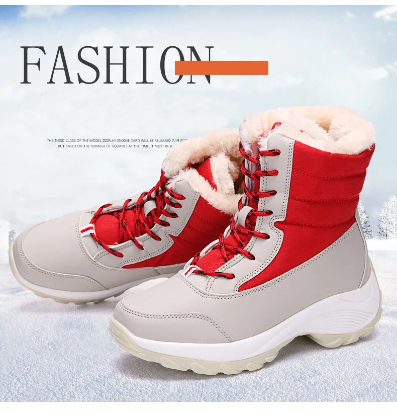 Women Boots Waterproof Heels Boots For Winter 2023 Tren Platform Ankle Boots Keep Warm Snow Shoes Plush Outdoor Short Boots