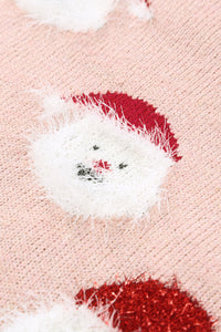 Pink Christmas Santa Claus Pullover Sweater