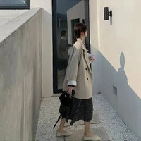 Oversize Blazers Women Fall Long Sleeve Black Suit Streetwear Korean Loose Jacket Spring Autumn Coat Double Breasted outwear