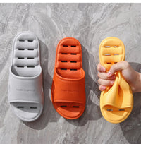 Feslishoet Unisex EVA Non Slip Soft Bottom Leaking Shower Man Woman Home Slippers Punching Bathroom Quick Drying Slipper