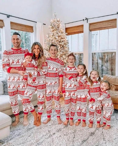 2024 Family Christmas Matching Pajamas Set Xmas Adult Kids Mother And Daughter Father Son Sleepwear Baby Family Look Outfits