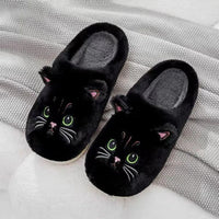 2024 New Cute Cat Slippers Fluffy Furry Women Home Slippers Men Winter Plush Slides Indoor Fuzzy Slippers Lovely Cotton Shoes