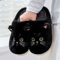 2024 New Cute Cat Slippers Fluffy Furry Women Home Slippers Men Winter Plush Slides Indoor Fuzzy Slippers Lovely Cotton Shoes