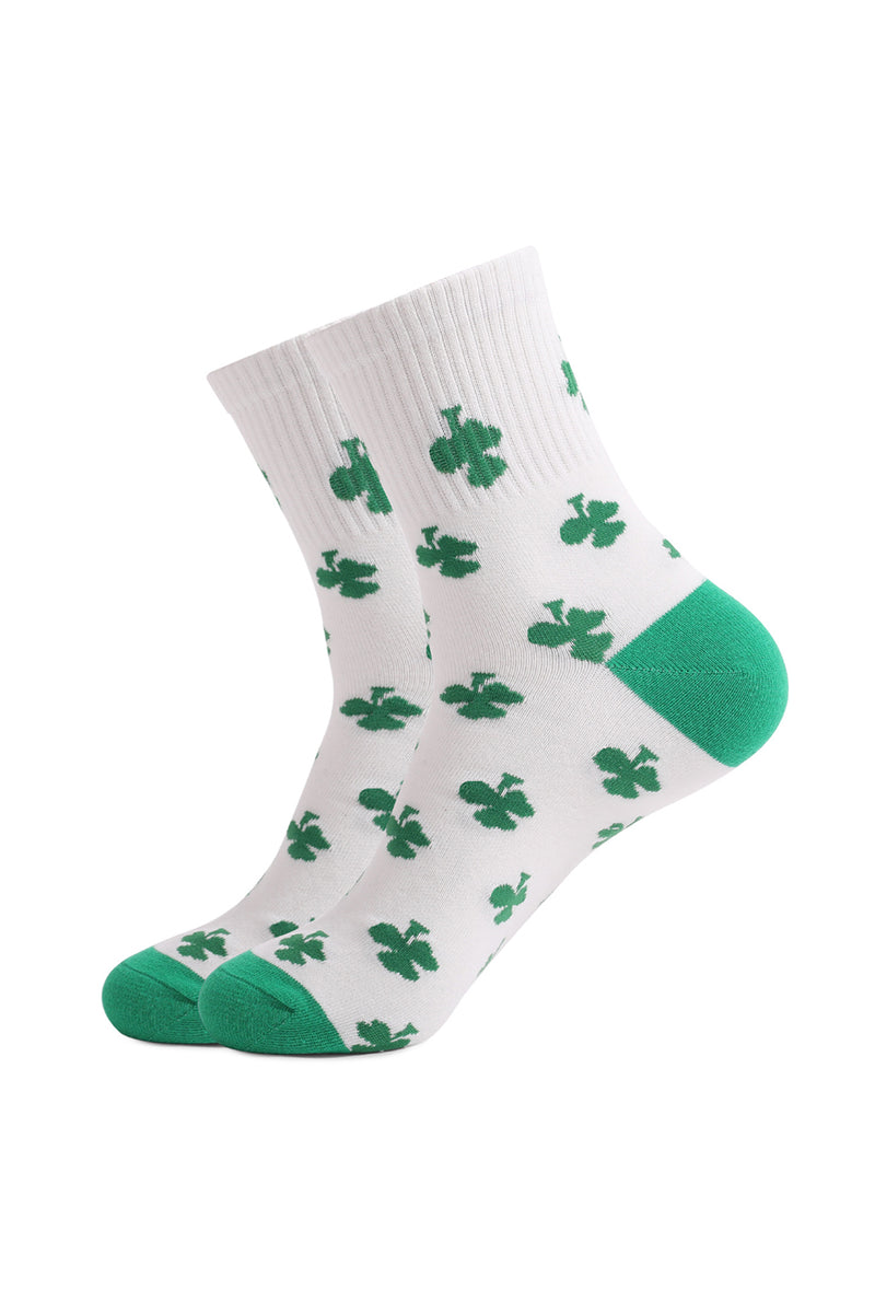 White Clover Ribbed Trim Socks