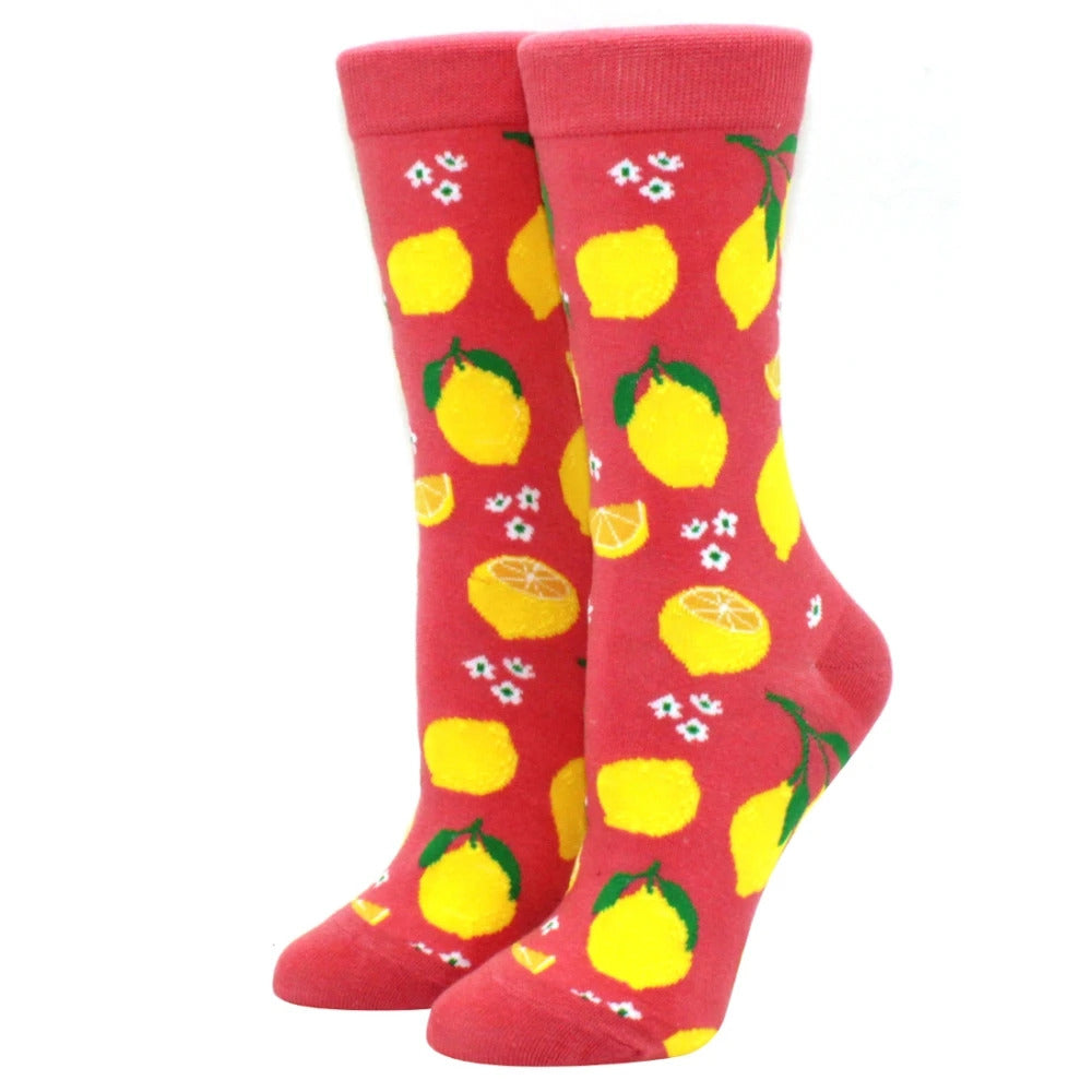 1 Pair Kawaii Women Socks Happy Funny Socks Fruit Harajuku Candy Colors Mid Socks Casual Crew Socks Women Size 35-42 Short Socks