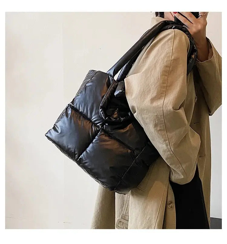 Handbag Female Large-capacity Bag Female New Tide Fashion Shoulder Bag Fall And Winter Cotton Bag Hundred Tote Bag