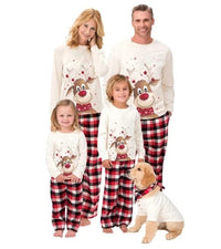 2024  Christmas Family Pajamas Set Adult Kid Sleepwear 2PCS Family Pyjamas Sets Deer Tops +Pants Xmas Family Matching Clothes