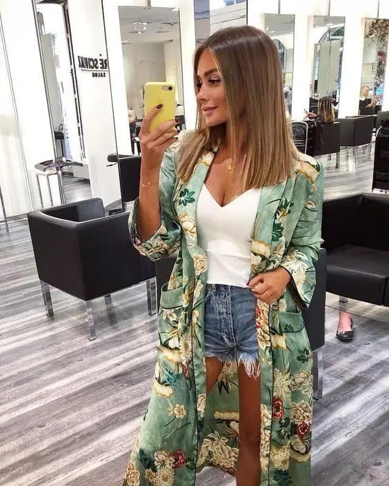 2020 Bohemian Printed Summer Beach Wear Clothes Long Kimono Cardigan Plus Size Cotton Tunic Women Tops and Blouse Shirts A147