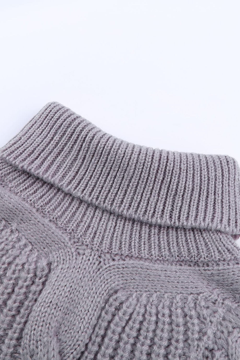 Gray Chunky Turtleneck Sweater