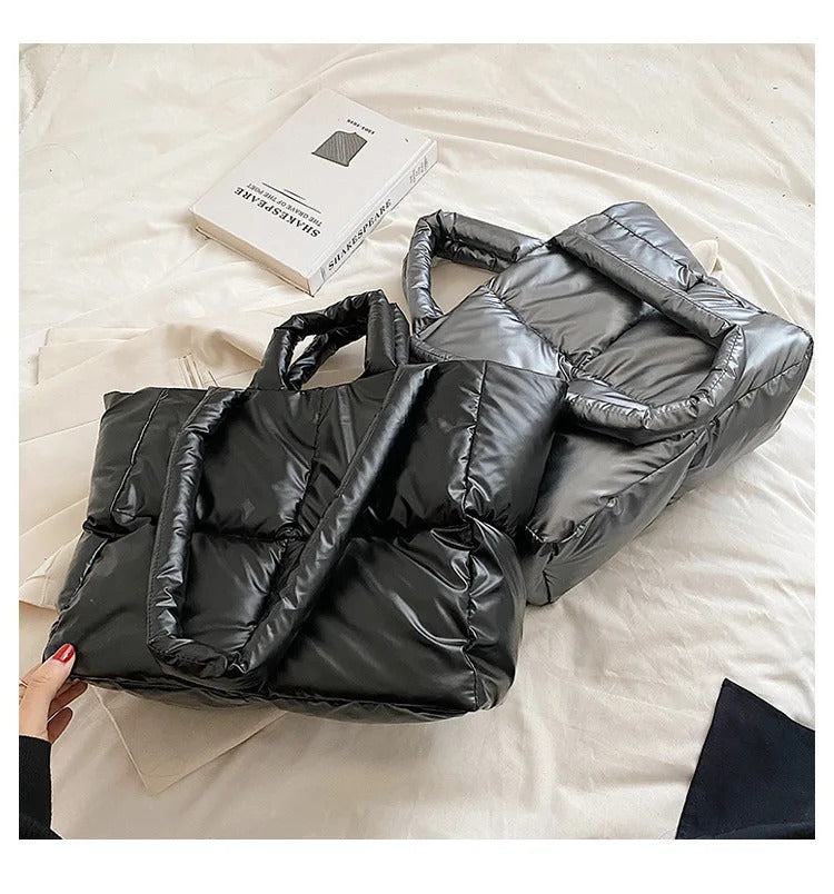 Handbag Female Large-capacity Bag Female New Tide Fashion Shoulder Bag Fall And Winter Cotton Bag Hundred Tote Bag