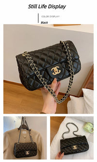 2024 new diagonal chain small square bag, classic texture, simple and fashionable, niche fashion style, luxurious high-end feel