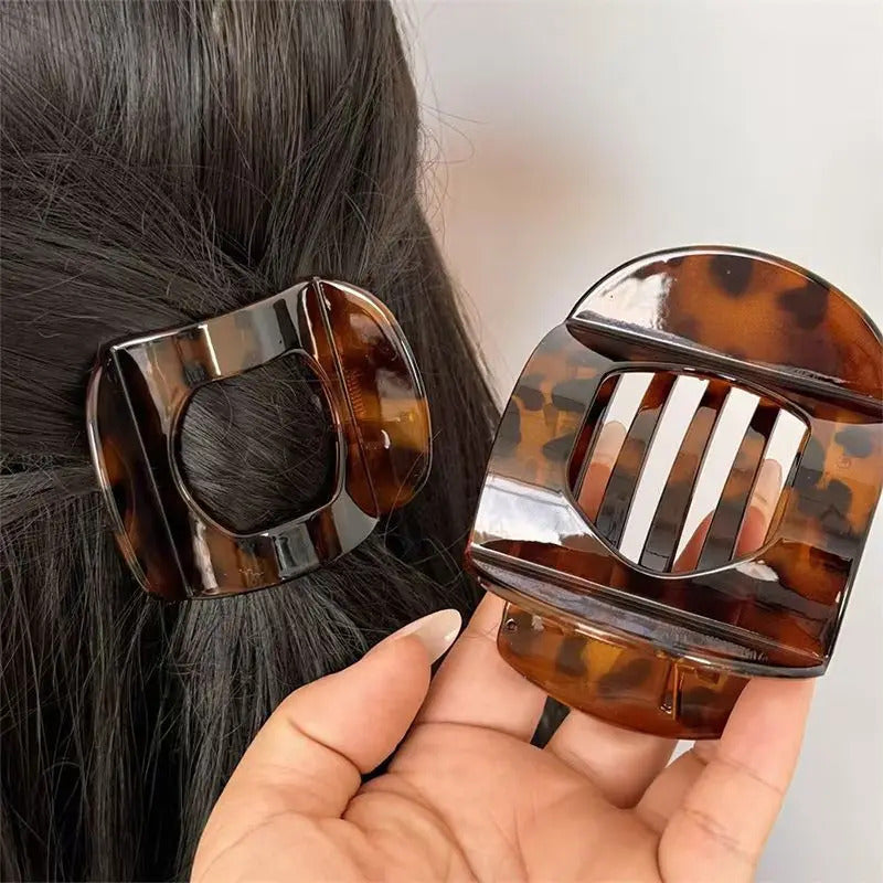 New Korean Acetic Acid Hair Clip Hair Accessories Women's Spoon Clip Spring Clip Leopard Hair Clip Top Clip Simple Headpiece