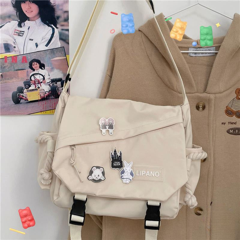 Nylon Handbags Shoulder Bag Japanese Large Capacity Crossbody Bag Retro Workwear Postman Bags for Women