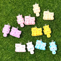 10pcs  Simulated Cute  Rabbits Dogs Cats Resin Charms Accessory Pendants Handmade  Jewelry DIY Earring Necklace