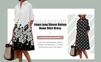 S-5Xl Summer Shirt Dress White Blue Evening Vintage Dresses Party Extra Long Women\'s Loose Gowns Only Celadon Printed Gowns