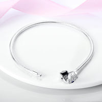 Silver Plated Stars Heart Shape Butterflies Clover Clasp Bracelet for Women Fit Original Charms Beads DIY Making Gift