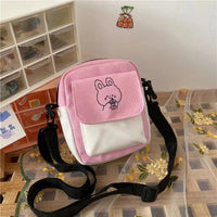 Cute Canvas One Shoulder Womens Bag Little Rabbit Korean Version Fashion Crossbody Bag Female Student Cotton Womens Handbag