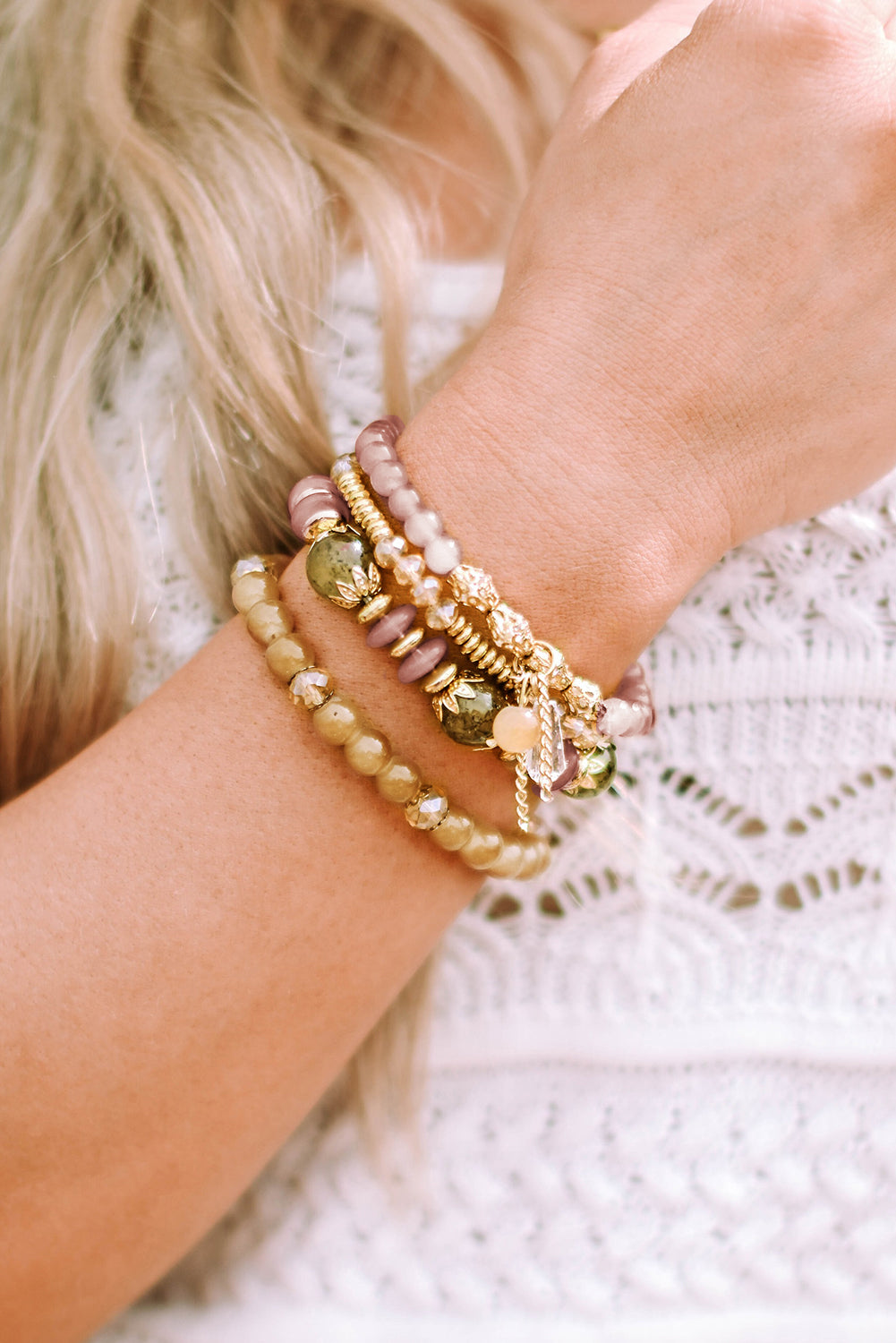 Brown  Bohemian Crystal Pendant Tassel Bracelet