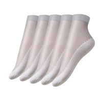 1/5/10pairs Womens Anti-Slip Socks ,Sweat Absorbing Cotton Bottom Velvet Socks, Ultrathin Breathable Summer Autumn Casual Sock