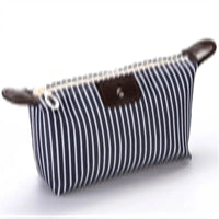 Fashion Striped Dumpling Makeup Bag Folding Wash Bags Bath Handbag Travel Purse