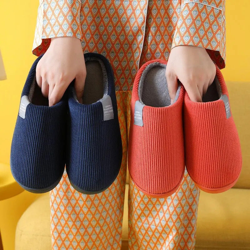 Women's Men's Thick Soft Bottom Home Slippers Household Plush Slippers Anti-slip Thermal Slippers Indoor Winter