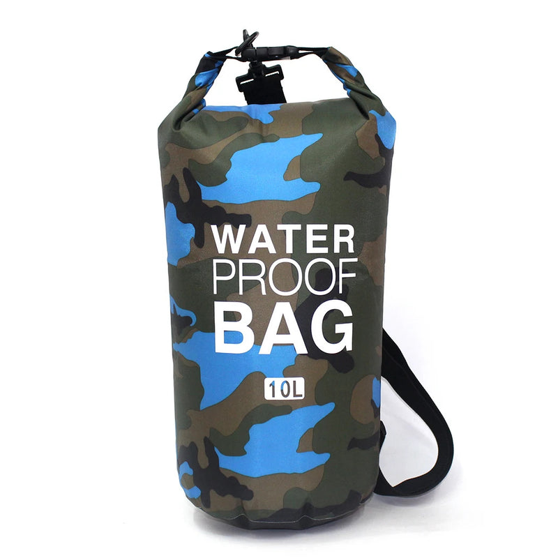 2/5/10/15/30L Outdoor Camouflage Waterproof Dry Bags Portable Rafting Diving Dry Bag Sack PVC Swimming Bags for River Trekking