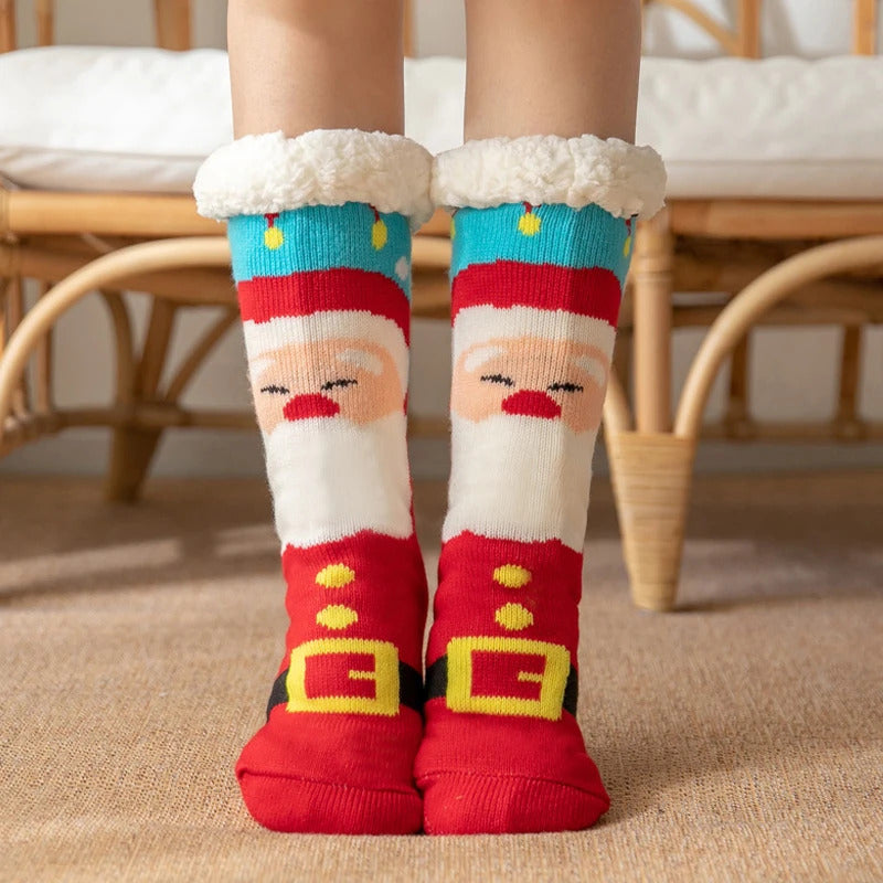 2024 New Cute Warm Socks Thicken Plus Winter Women Fuzzy Socks Christmas Kawaii Stocking Xmas Gift Home Floor Room Funny Sock