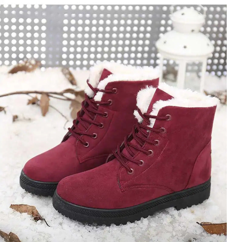 Women's Winter Boots Low Heels Women Boots With Fur Warm Winter Shoes Women Snow Boots Ankle Botas Mujer Winter Footwear Female