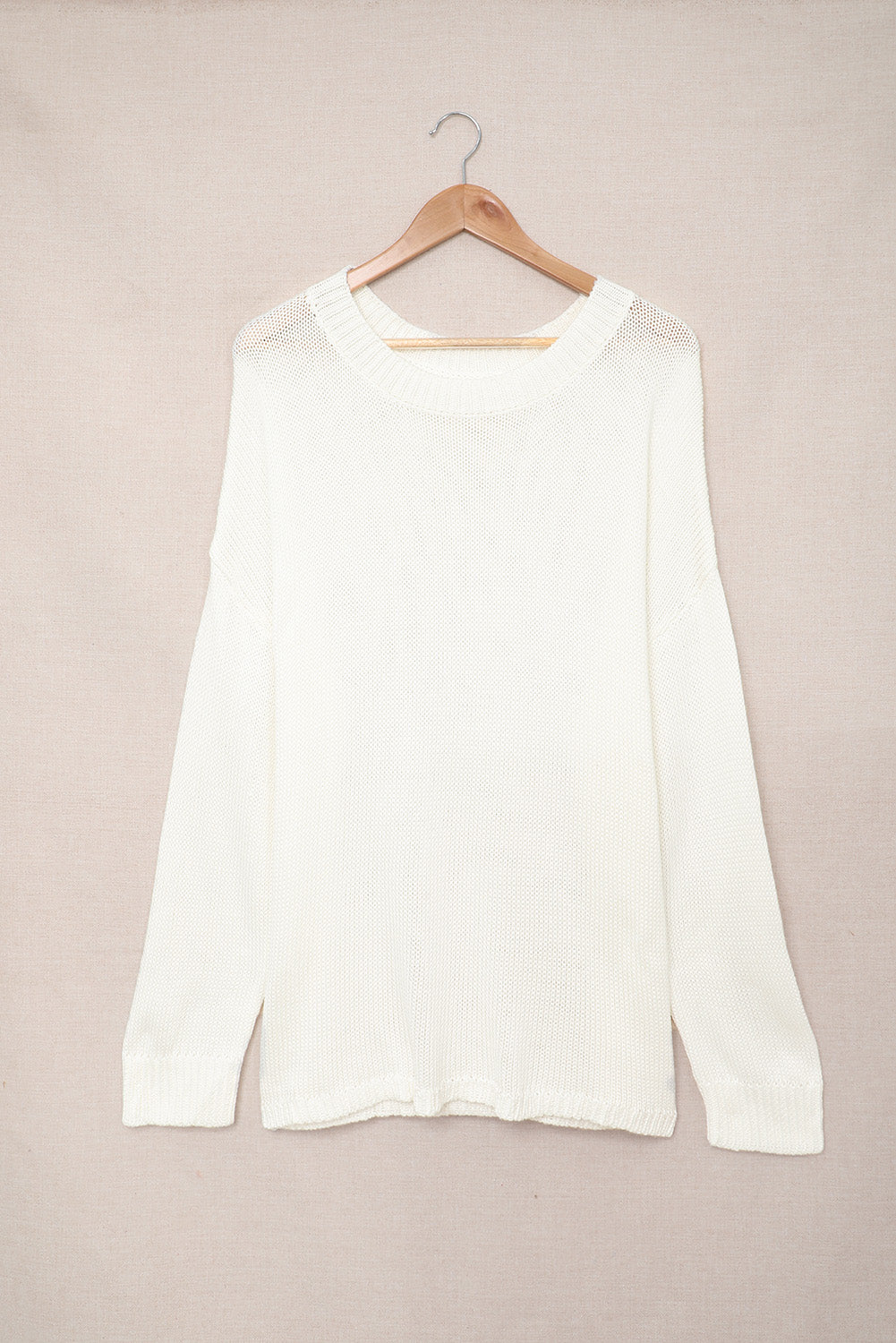 Green Oversize Knitted Drop-shoulder Sleeve Sweater