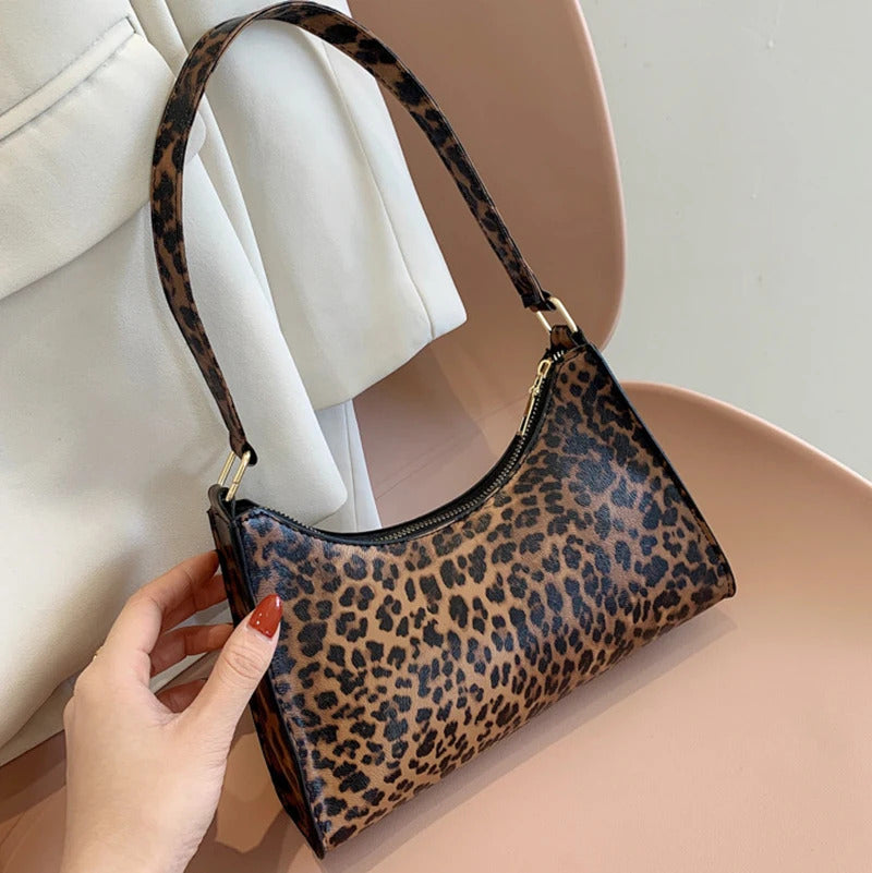 Summer New Shoulder Bags for Women High Quality Zebra Underarm Handbags PU Leather Leopard Armpit Purse Bag