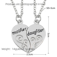 2pcs Antique Silver-plated Necklace Fashionable Mother Beautiful Daughter Combination For Love Parent Child Style Jewelry