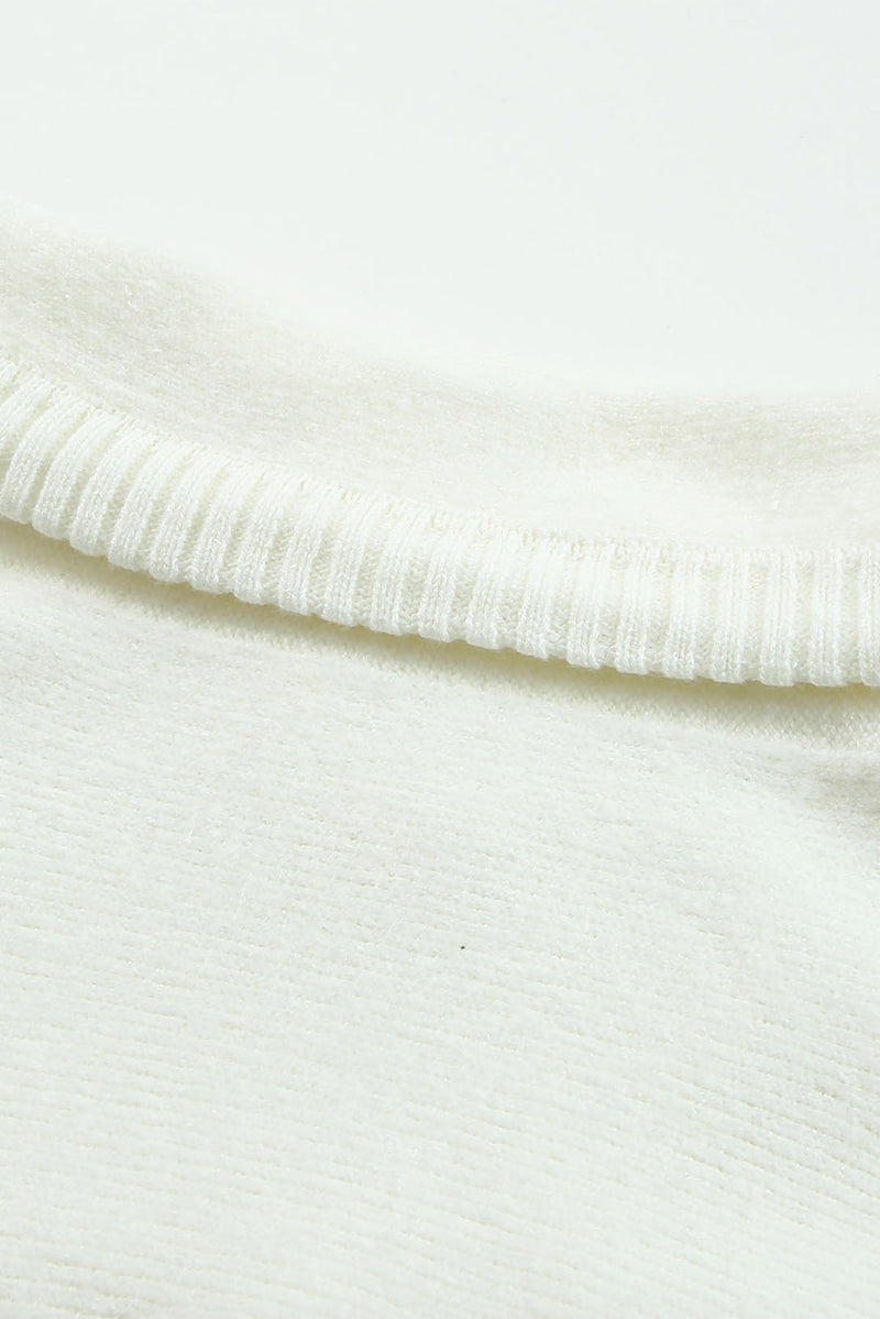 Apricot Drawstring Cowl Neck Ribbed Trim Sweater