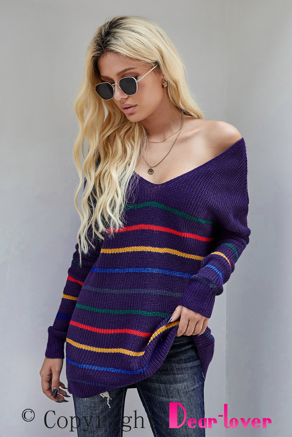 Multicolor Striped Knit Sweater