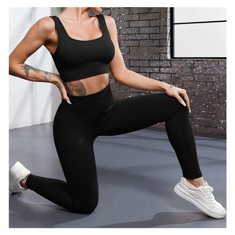 Thread Solid Leggings Women Seamless Knit Yoga Pants High Waist Hip Liftting Tights Fashion Slim Workout Running Sports Leggings