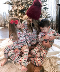 Christmas Family Matching Pajamas Set 2023 Mom Dad Kids Elk Print 2Pcs Clothes Baby Romper Family Look Soft Sleepwear Xmas Gift