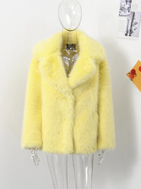 Mid-Length Women's Fur Coat Suit Collar Loose Imitation Fox Fur Plush Coats Warm Soft Thickened Winter Socialite Fur Overcoat