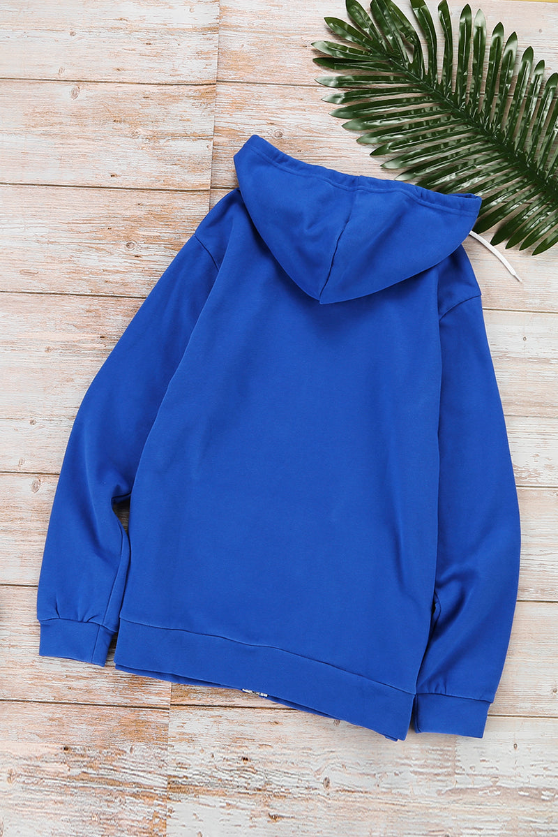 Blue Zip-up Hoodie Jacket