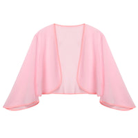 Women Chiffon Cardigan Bolero Shawls 3/4 Sleeve Solid Soft Cape Coat Wedding Bridal Party Dress Wraps Beach Vacation Cover Ups