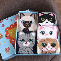 1-5Pairs Cotton Short Sock Cartoon 3D Cat Puppy Dog Animal Socks Harajuku Kawaii Women Girls Anklet Socks Breathable Casual Sox