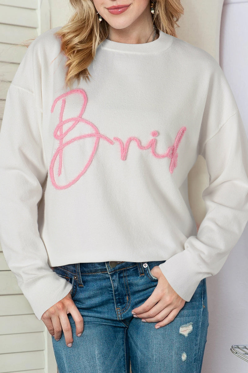 White Bride Tinsel Graphic Sweater