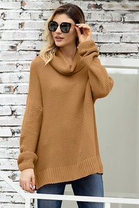 Sage Green Cozy Long Sleeves Turtleneck Sweater