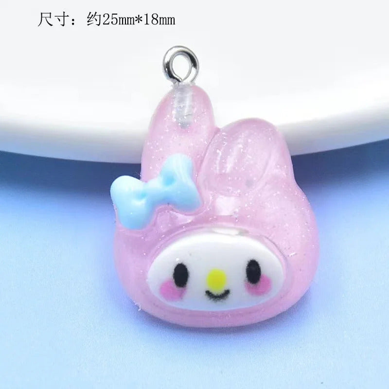 10pcs  Simulated Cute  Rabbits Dogs Cats Resin Charms Accessory Pendants Handmade  Jewelry DIY Earring Necklace